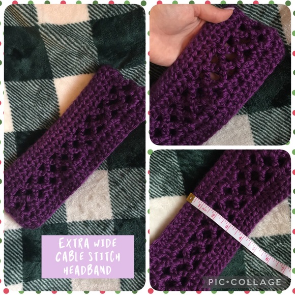 Cable stitch crochet headband - Picture 3 of 3